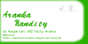 aranka mandity business card